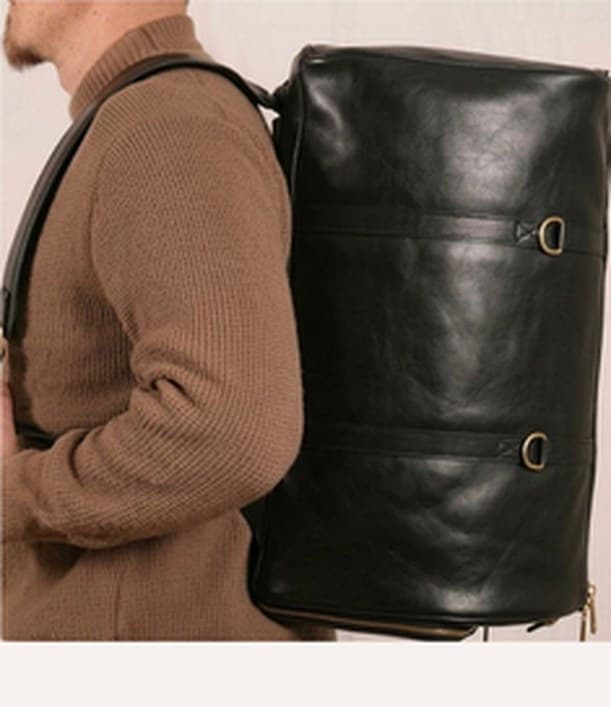 The Transformable Weekender carried as a backpack