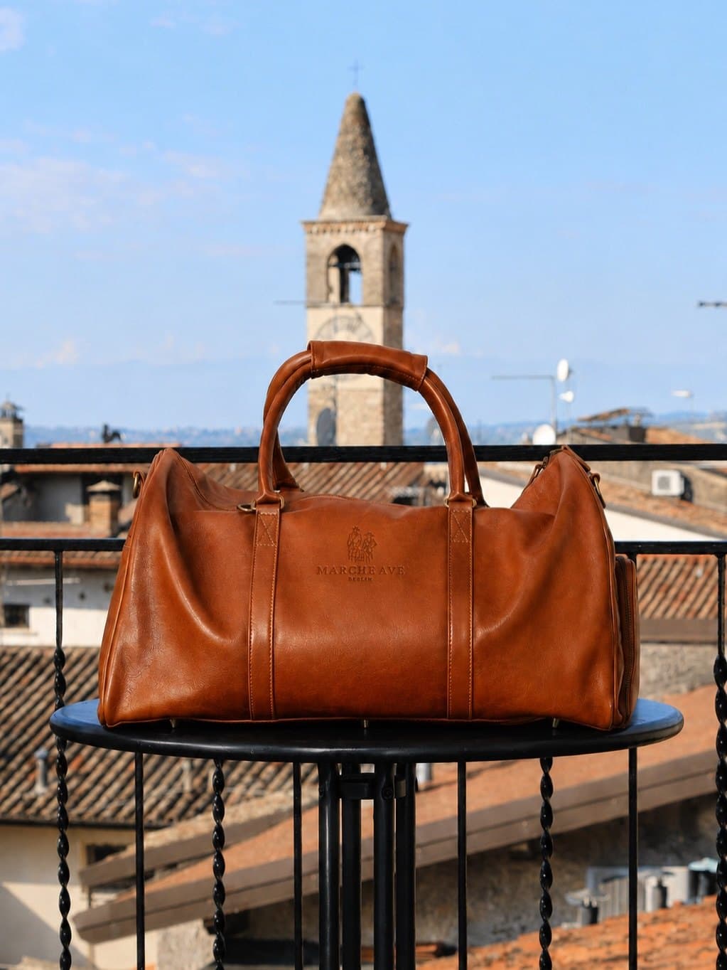 The Transformable Weekender in Cognac